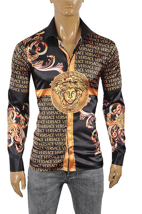 black and gold medusa versace shirt replica|versace medusa shirt men.